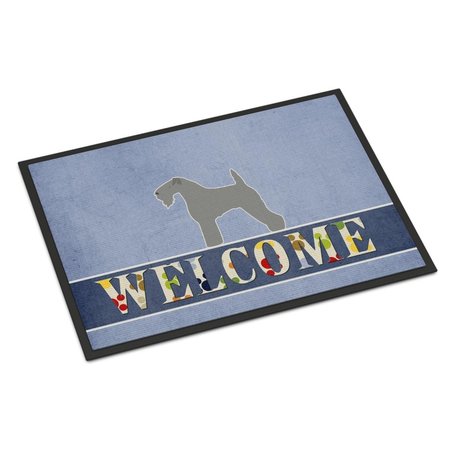 CAROLINES TREASURES 18 x 27 in. Kerry Blue Terrier Welcome Indoor or Outdoor Mat BB5496MAT